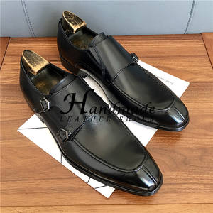 Chaussures en cuir coloré italiennes faites à la main pour hommes, tenue de travail formelle, cuir véritable haut de gamme, style britannique, chaussures de bureau - Product Image 2
