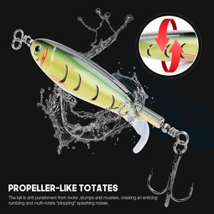 Hunthouse — leurre <span class=keywords><strong>Whopper</strong></span> <span class=keywords><strong>Plopper</strong></span> avec queue rotative, appât artificiel professionnel pour la pêche en surface, 100mm, 9g, nouveau modèle - Product Image 5