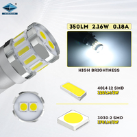 BJ194 LED Ampoule 3000K Wedge T10 168 921 W5W 4014 12 3030 02SMDLED Ampoule Lumières pour Voiture Intérieur Dôme Plaque D'immatriculation Lumière
