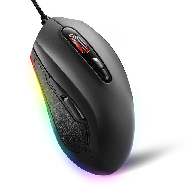 Custom Logo Package 6D Wired RGB LED Adjustable 1200/2400/3200/4000 DPI Ultra 6D Blue Light USB 7-Button Optical Gaming Mouse