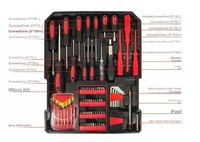 186 Piece Carbon Steel Portable Manual Hardware Household Toolbox Set