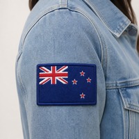 Patch brodé 3D personnalisé du drapeau de Nouvelle-Zélande à thermocoller avec motifs floraux et alphabétiques pour bagages et chapeaux
