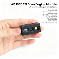 Escáner de Códigos QR Integrado AD103B de Bajo Consumo y Arranque Rápido, Motor de Escaneo de Códigos de Barras CMOS 640x480 USB TTL232 para Autoservicio