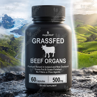 AegleWell OEM Marque Privée Capsules d'organes de bœuf nourri à l'herbe 1000mg Foie Cœur Rein Rateau Pancréas 60 Comprimés Complément Alimentaire