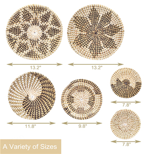 Décoration Murale En Paille Tissee Panier Plat Verser Murale Tresse Jonc De Mer Dinterieur Haut Gamme Objets La <span class=keywords><strong>Maison</strong></span> - Product Image 4