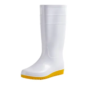 Bottes de pluie en PVC imperméables à l'huile pour animaux blancs de haute qualité nouveau design pour adulte