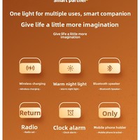 Lampu Meja Musik Speaker Baru Lampu Malam Ambient Jam Alarm Lampu Samping Tempat Tidur Pengisi Daya Nirkabel Multifungsi Garansi 1 Tahun
