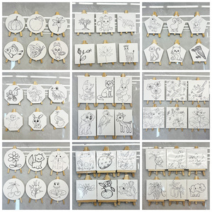 Panwenbo Acrylic Màu Nước Mini Giá Vẽ Và Vải Pre In Kéo Dài Vải Mini Tam Giác Giá Vẽ Trước Vải Với Giá Vẽ - Product Image 2