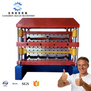 Servo-driven Precision Color Steel <b>Tile</b> 3-layer Production Equipment Full-automatic 3-layer Roll Forming <b>Machine</b> - Product Image 1