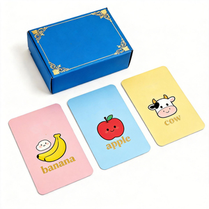 Cartes d'apprentissage de l'anglais pour bébés, cartes d'apprentissage des mots avec clip rose, cartes flash éducatives en papier pour enfants, impression personnalisée - Product Image 5