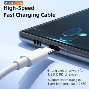 Ondersteunt OEM-logo Duurzame TPE Power Delivery 60W PD-kabels USB-C Premium Witte Oplaadkabel Type-C naar Type-C Kabel Snelladen 60W - Product Image 2