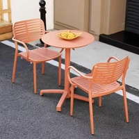 Ensemble table et chaise pliables en alliage d'aluminium de luxe léger pour l'extérieur, 1 place, mobilier d'extérieur pour cour, jardin, balcon
