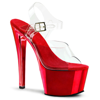 17CM / 7 pouces PVC supérieur femmes mode cheville sangle sandales plate-forme fête talons hauts chaussures pôle chaussures de danse