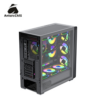 Boîtier PC Full Tower AntarcChill E-ATX ATX M-ATX ITX avec façade en mesh, verre trempé, radiateur 360 mm, USB 3.0, OEM