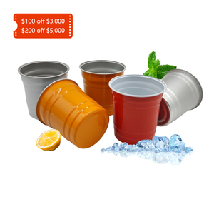 Gobelet en aluminium durable de haute qualité, personnalisé, jetable, recyclable, avec logo imprimé en couleur, pour fête, congélateur, bière - Product Image 2