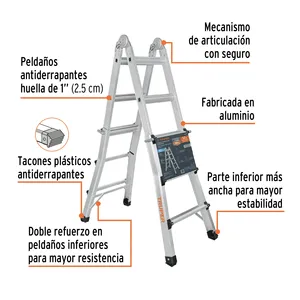3.2 M telescopico Multi-scala per uso domestico Capacità di carico 150 Kg alluminio pieghevole scale di estensione EN131 certificate - Product Image 2