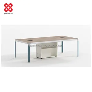 Mesa de conferencia con forma de L, diseño de muebles de oficina, alta calidad, fábrica de imágenes