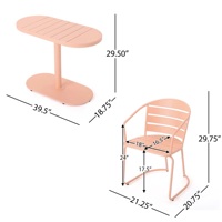 Ensemble de table et chaises en métal lourd pour l'extérieur, mobilier de balcon d'hôtel