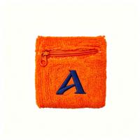Dompet Gelang Kain Terry OEM Elastis dengan Resleting, Penyerap Keringat, Logo Bordir Kustom, Penyerap Keringat Olahraga/Gym dengan Kantong Resleting