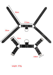 調節可能なフェチ男性ランジェリーレザーハーネスゲイ服性的ボディチェストハーネス - Product Image 6