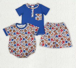 GSSO3265 RTS Scallop Flowers Purple Short Sleeve Shorts Girls Set - Product Image 3