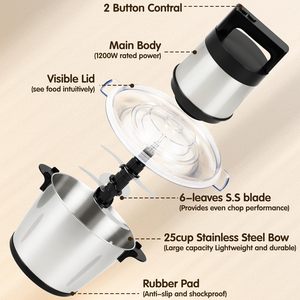 Hachoir à viande multifonctionnel en acier inoxydable pour la maison, mixeur, machine à piler les aliments, hachoir à viande électrique 6L pour camping-car et extérieur - Product Image 5