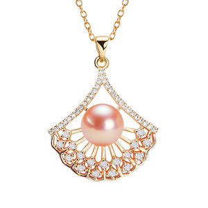 Wholesale Zhuji Mantou Female Necklace Freshwater Pearl Pendant with <b>Copper</b> Gold Inlaid Zircon and Bone <b>Chain</b> Jewelry Necklace - Product Image 5