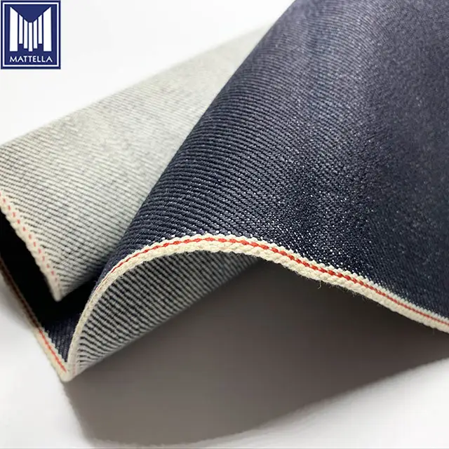 japanese style classical vintage red color selvage line heavy thick 21~22 oz jeans stock fabric selvedge denim fabric for men