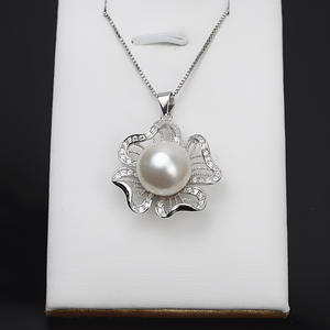 Pendentif en argent S925 pour femme, perle, 12-14 pièces, forme de fleur, accessoires de bijoux DIY avec plateau vide, produit personnalisé, catégorie de produits - Product Image 1