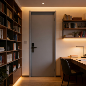 Porte en bois massif composite peinte, isolation acoustique 35 décibels, taille et couleur personnalisables pour villa, hôtel, cuisine, bureau, appartement - Product Image 3