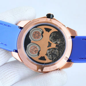 Recomendación de Lujo: Reloj de Diamantes Automático de Doble Tourbillon con Cadena de Acero. Diseño Único. Reloj Mecánico. - Product Image 6