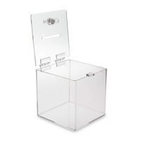 Grande boîte à bulletins en acrylique carrée avec serrure, marque CAIYA, style américain, cadeau pour enfants, boîte à argent, matériau transparent, capacité de charge de 10 kg
