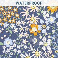 Rideau de douche moderne imprimé floral 3D, motif Art Déco fleurs sauvages, polyester imperméable, 12 crochets, pour salle de bain style ferme