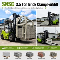 Chariot élévateur diesel SNSC 7700 LBS, 3,5 tonnes, avec pince à blocs pour blocs de béton, usine de briques et construction
