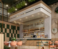 Comptoir de café-bar en bois moderne Comptoir de restaurant Caissier Comptoir de bar Conception de café