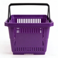 Panier de courses en plastique PHD - Bac à provisions en PP durable avec 2 poignées, design ergonomique pour supermarchés, commerces de détail et magasins de proximité