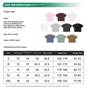 เสื้อยืดผู้ชายผ้าฝ้ายแท้ทรงหลวมขนาดใหญ่ 190 กรัม รุ่นใหม่ปี 2026 แบรนด์แฟชั่น แขนสั้น สีพื้นเรียบ - Product Image 3