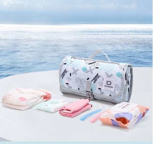 Almohadilla para cambiar pañales, alfombrilla para cambiar pañales de bebé impermeable portátil, bolsa para mamá, bolsa multifunción para pañales - Product Image 5