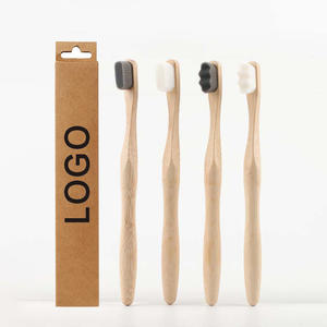 Cepillo de Dientes de Bambú Ecológico con Mango de Calabaza, Cerdas Nano Súper Suaves, Caja Kraft, para Supermercados, Regalo, ODM OEM - Product Image 1