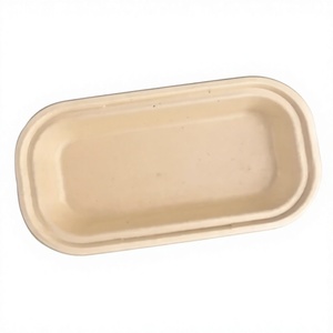 Environment Friendly Bagasse 500ml Square Takeaway Plastic Free <b>Food</b> <b>Container</b> Lid <b>Microwave</b> Safe Heat Resistant BRC Certified - Product Image 1