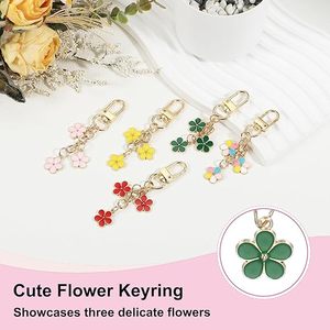 Llavero de flor esmaltado bonito y fiable con gancho de mosquetón para mujer, ideal para <span class=keywords><strong>regalos</strong></span>, envío rápido - Product Image 4