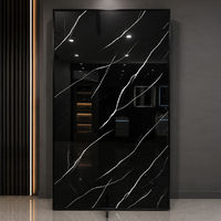 Panel de PVC con diseños de mármol con revestimiento UV de alto brillo, tablero de lámina de plástico laminado de mármol