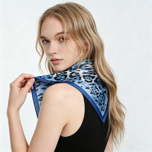 Women Leopard Print Square Scarf 70x70cm <b>Head</b> Scarf Fashion Bandana Hair Wrap Soft Lightweight Neck Scarf for Travel <b>Styling</b> - Product Image 1