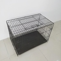 Cage pliable pour chien OUFA, cage pour animaux de compagnie à deux portes, en métal, avec plateau amovible pour usage domestique