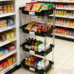 Cesta de Plástico Rectangular Contemporánea Ecológica de 1 Nivel Negra para Almacenamiento de Cocina, Disponible en Almacén de EE. UU. - Product Image 6