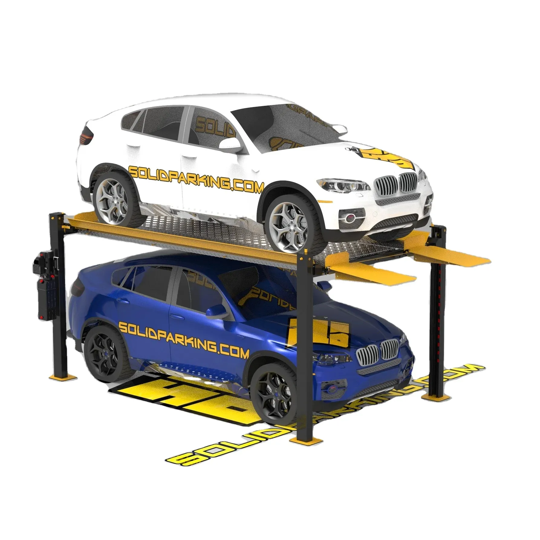 फैक्ट्री डायरेक्ट सेल 4-पोस्ट कार लिफ्ट लोड 3.6 टन वाहन होइस्ट हाइड्रोलिक पार्किंग के लिए जैक के साथ