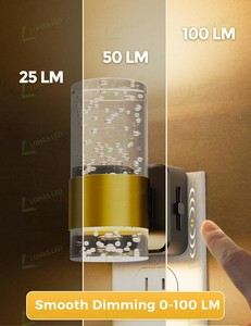 Lámpara Nocturna LED LOHAS, Estilo Aplique de Pared, Decorativa, Diseño de Burbujas Acrílicas, Luces Nocturnas LED Doradas de Lujo para Dormitorio - Product Image 3