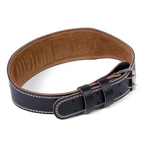 Vente en gros d'équipement de gymnastique 4 pouces de large ceinture d'haltérophilie de soutien du dos logo personnalisé en cuir véritable ceinture d'haltérophilie de puissance de gymnastique - Product Image 3
