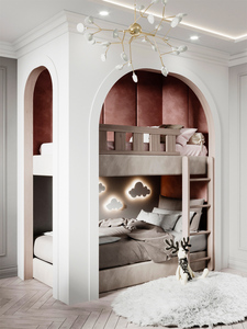 <span class=keywords><strong>Letto</strong></span> a Castello Moderno di Lusso per Bambini in Legno Massello, <span class=keywords><strong>Letto</strong></span> a Due Piani per <span class=keywords><strong>Cameretta</strong></span> Ragazzi, Design Curvo Multifunzionale - Product Image 4