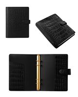 Couverture de classeur en cuir rigide à motif crocodile avec logo personnalisé, format A5/B5/A4, planificateurs, journaux, cahiers rechargeables, cadeau